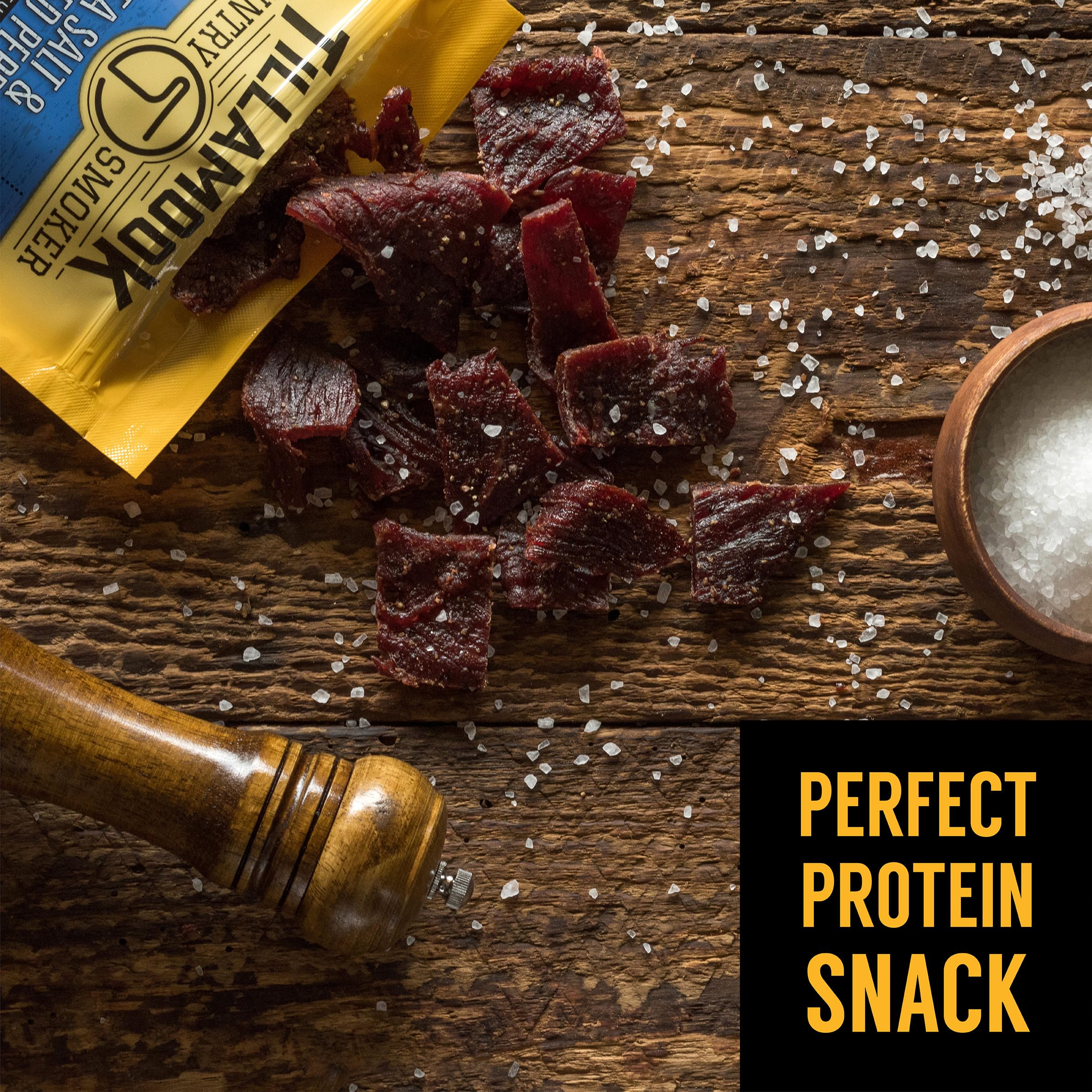 Tillamook Oregon Made Jerky Packaging suggests handcrafted tradition.