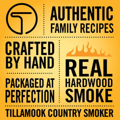 Tillamook Teriyaki Slab shows wood-smoked texture and spice glaze.