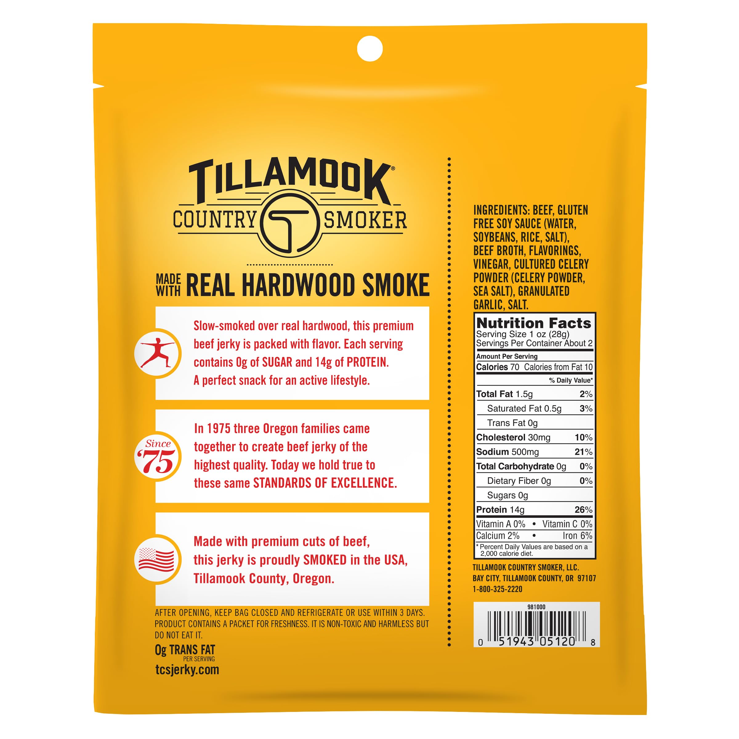Tillamook Zero Sugar Beef Jerky slices close-up highlighting tender texture for on-the-go meals.