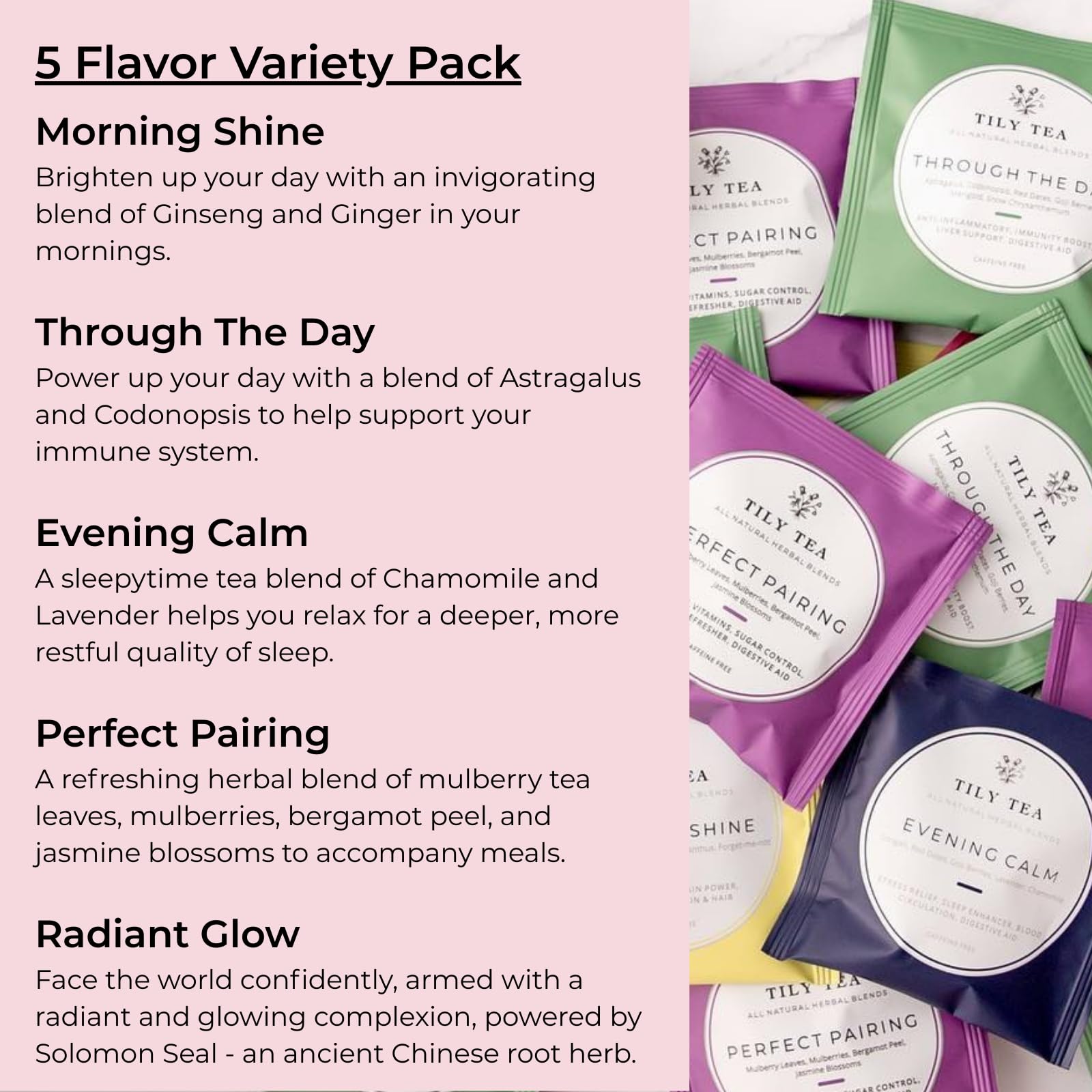 Tily Tea Evening Calm cup with chamomile and lavender for restful moments