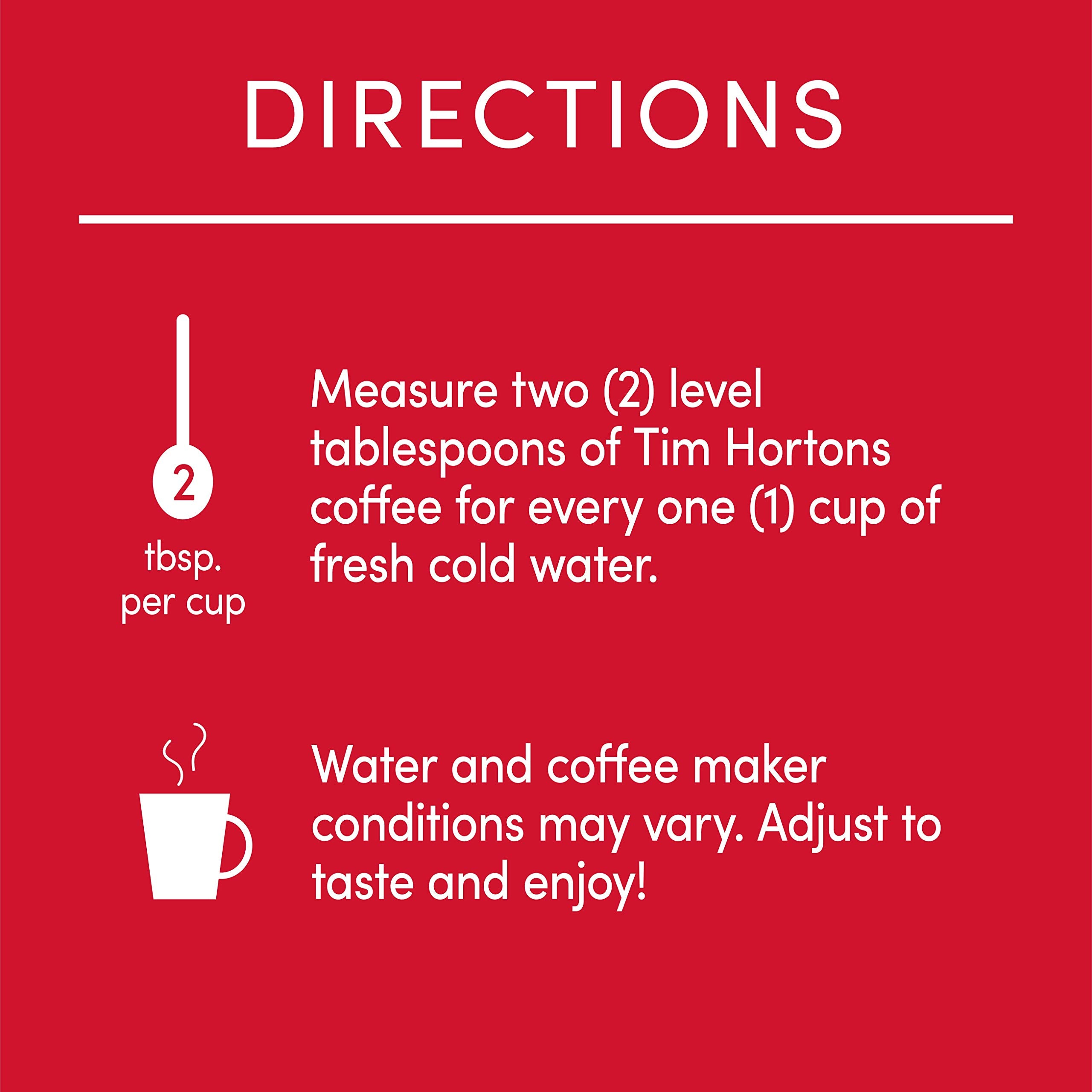Tim Hortons Decaf Blend French press in action delivering a smooth cup.