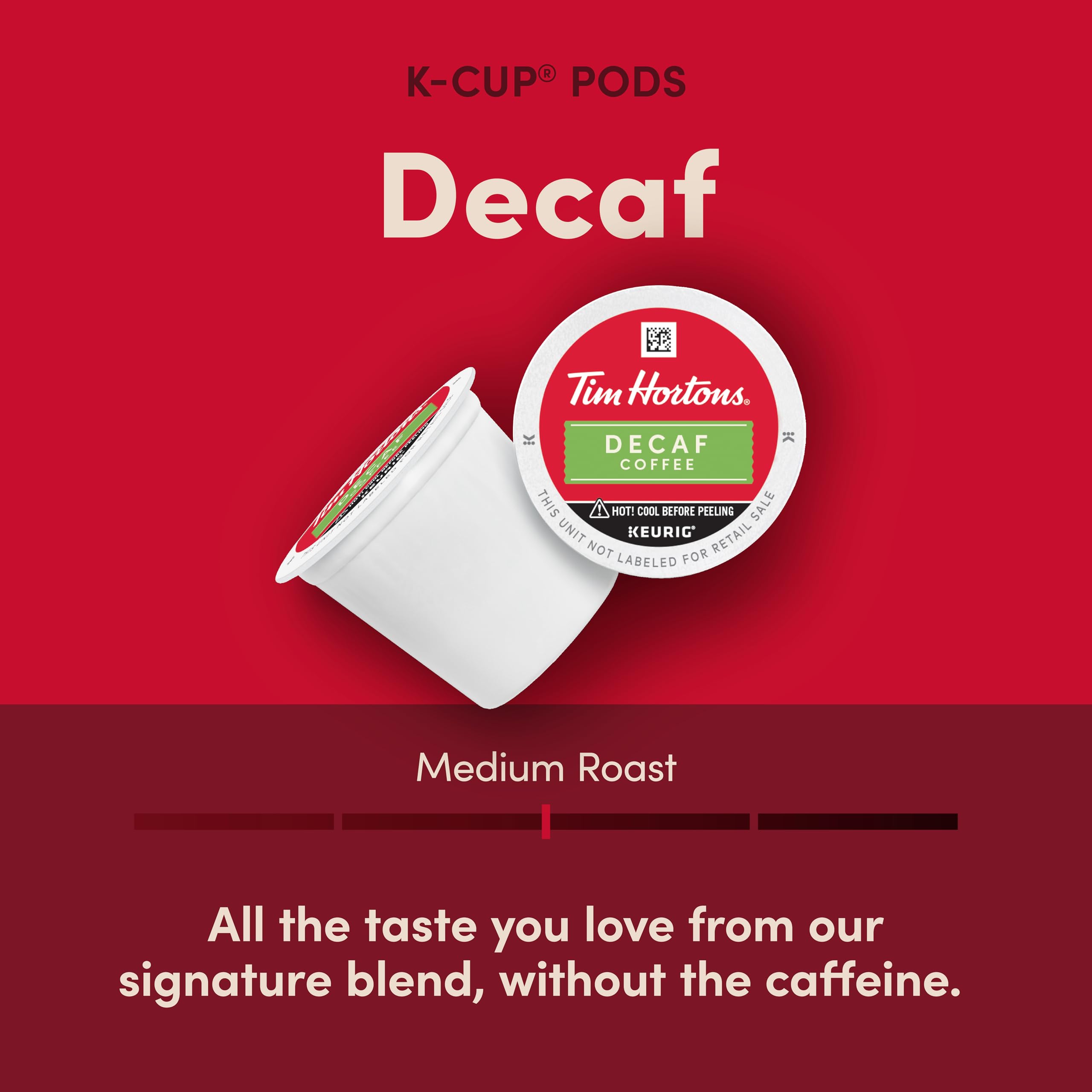 Tim Hortons decaf K-Cup mug setup makes quick coffee at home simple.