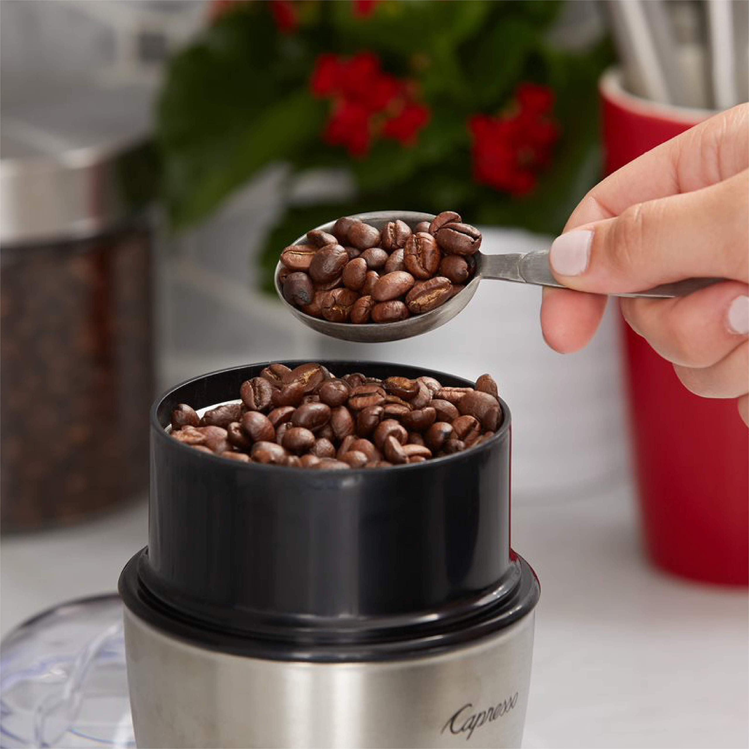 Tim Hortons grind-at-home setup demonstrates grinding at home to unlock maximum flavor