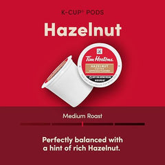 Close-up of Tim Hortons hazelnut K-Cup pod showing roast and aroma