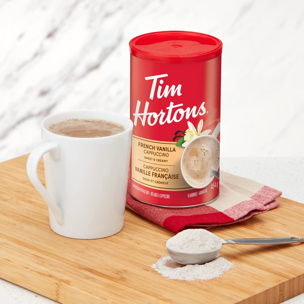 Tim Hortons instant cappuccino foam creates a rich froth in seconds.