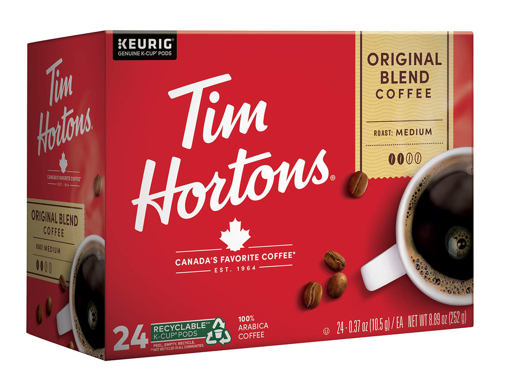 Keurig-compatible Tim Hortons Original Blend capsules for fast mornings