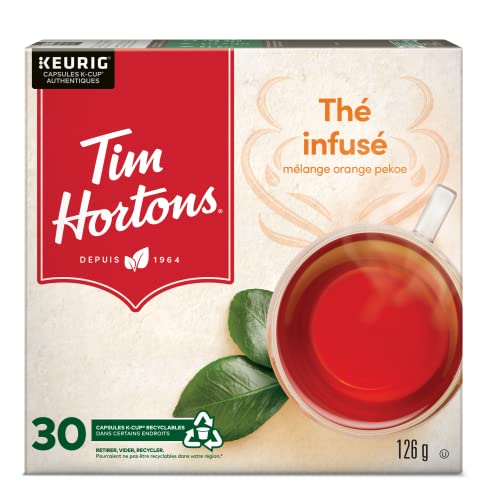 Aroma-rich steam rising from Tim Hortons tea signaling a robust cup.
