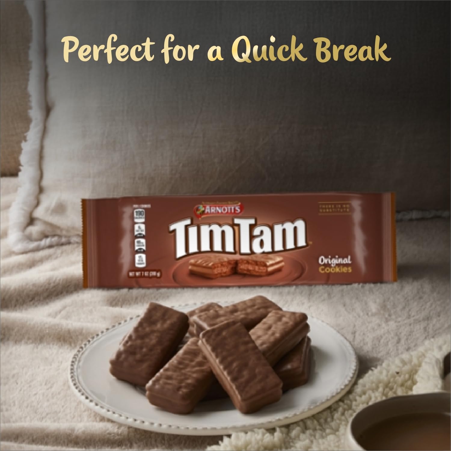Tim Tam baking idea using pieces to add texture and chocolate notes.
