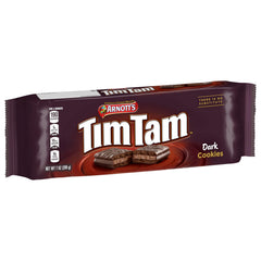 Tim Tam dark chocolate coating close-up showing rich texture