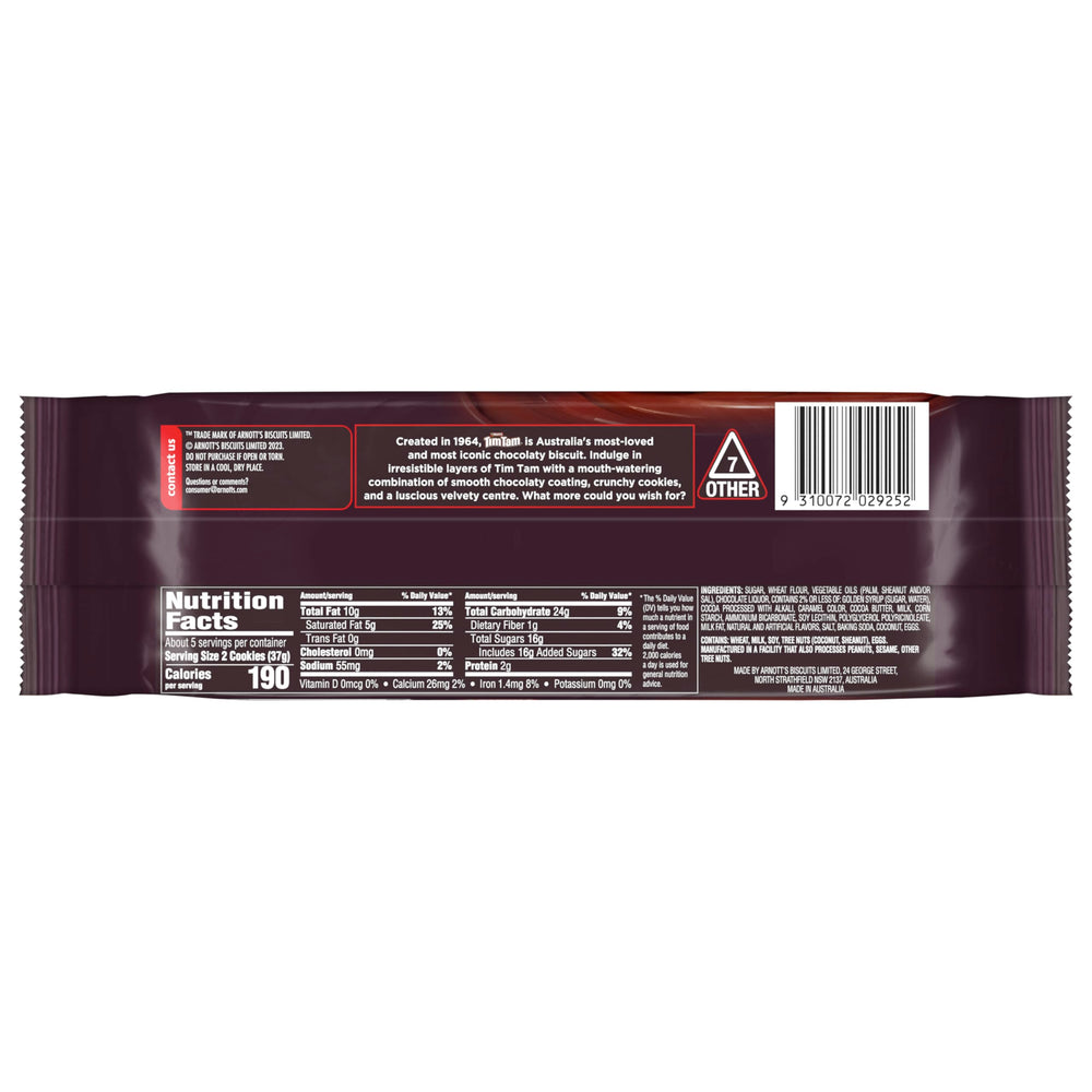 Tim Tam dark chocolate cream layer cross-section