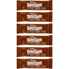Tim Tam Original chocolate biscuits in a 6-pack for convenient sharing.