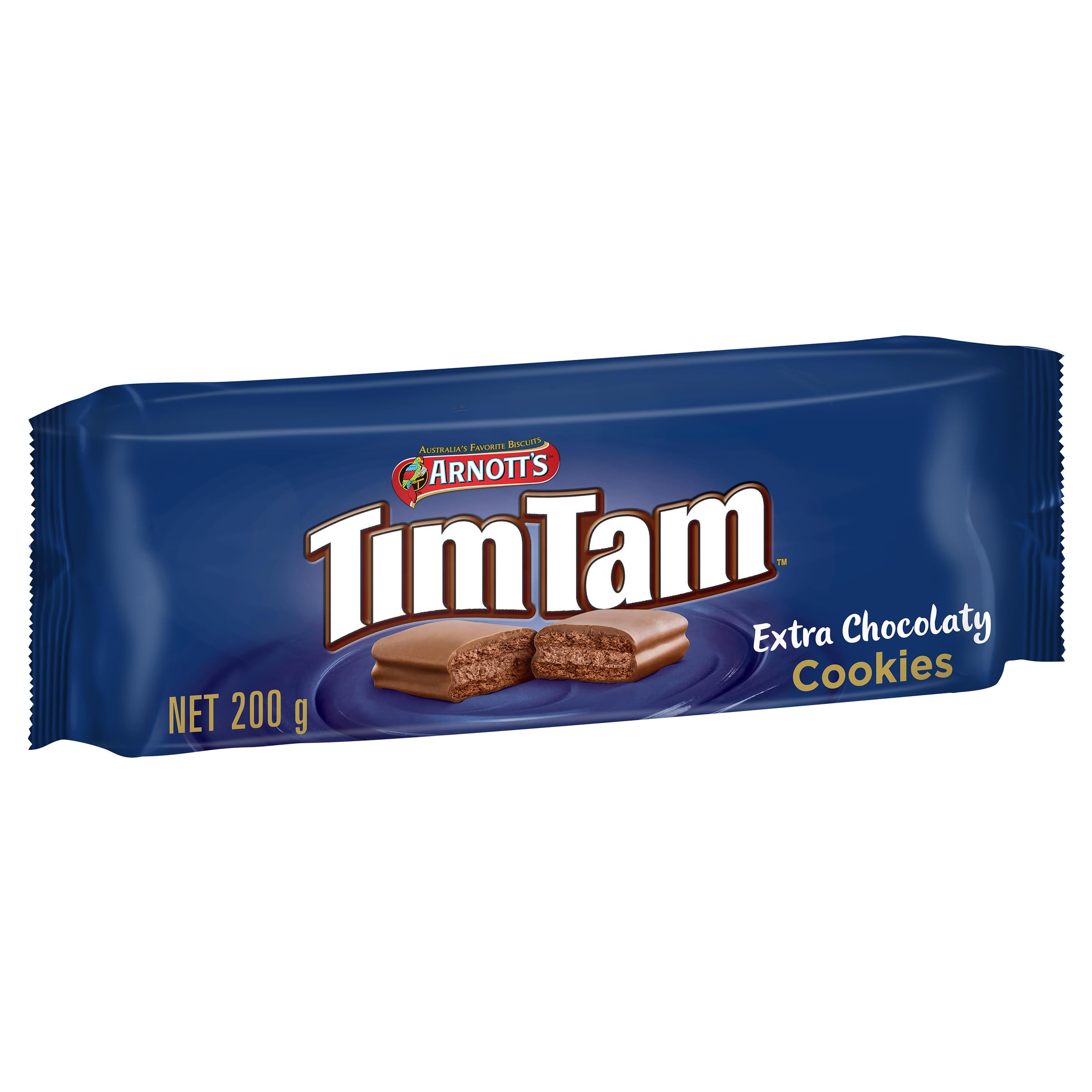 Tim Tam Original flavor cookie ready to pair with coffee or tea.