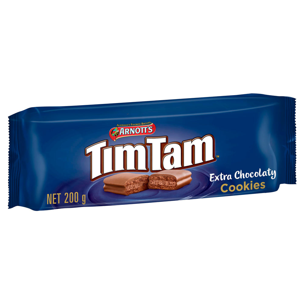 Tim Tam Original flavor cookie ready to pair with coffee or tea.