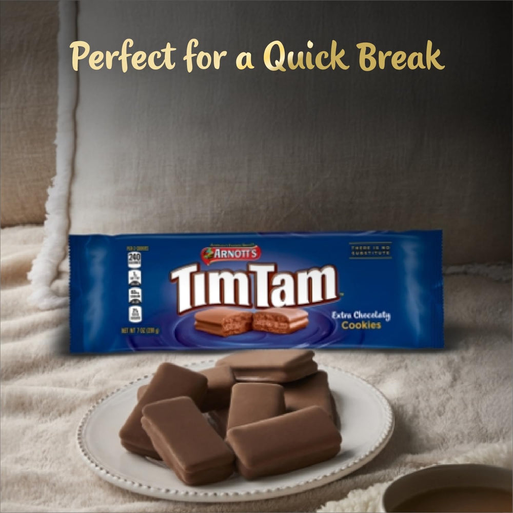Tim Tam cookies ideal for snacking, tea and coffee breaks or sharing.