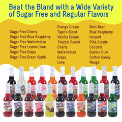 Time For Treats blue raspberry syrup bottle pour for easy serving.