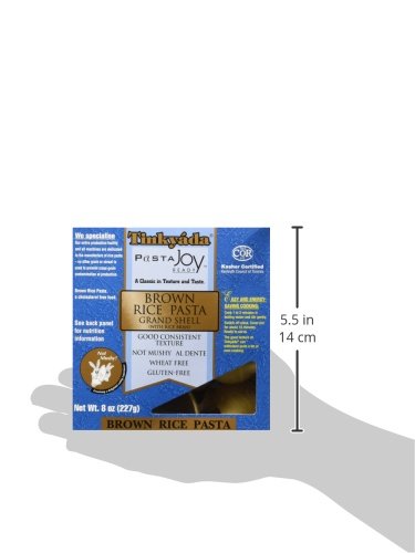 Tinkyada 8 oz pasta package; easy portioning for meals
