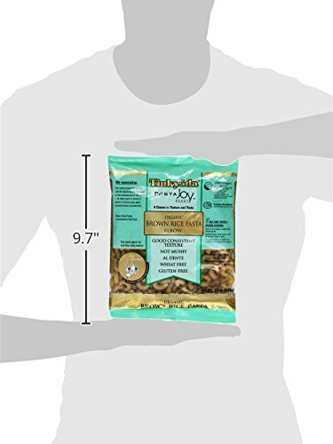 Tinkyada three-shape pasta bundle packaging, showcasing elbow, spirals, and penne.