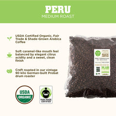 Tiny Footprint Coffee Peru APU beans ready for grind and pour-over
