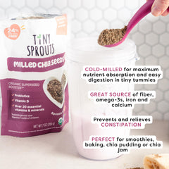 Back of Tiny Sprouts bottle with nutrition information