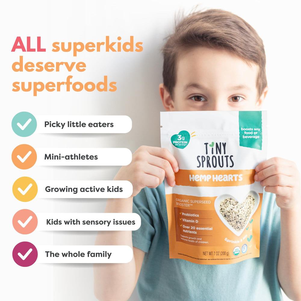 Tiny Sprouts Gluten-free packaging communicates family-friendly, clean nutrition.