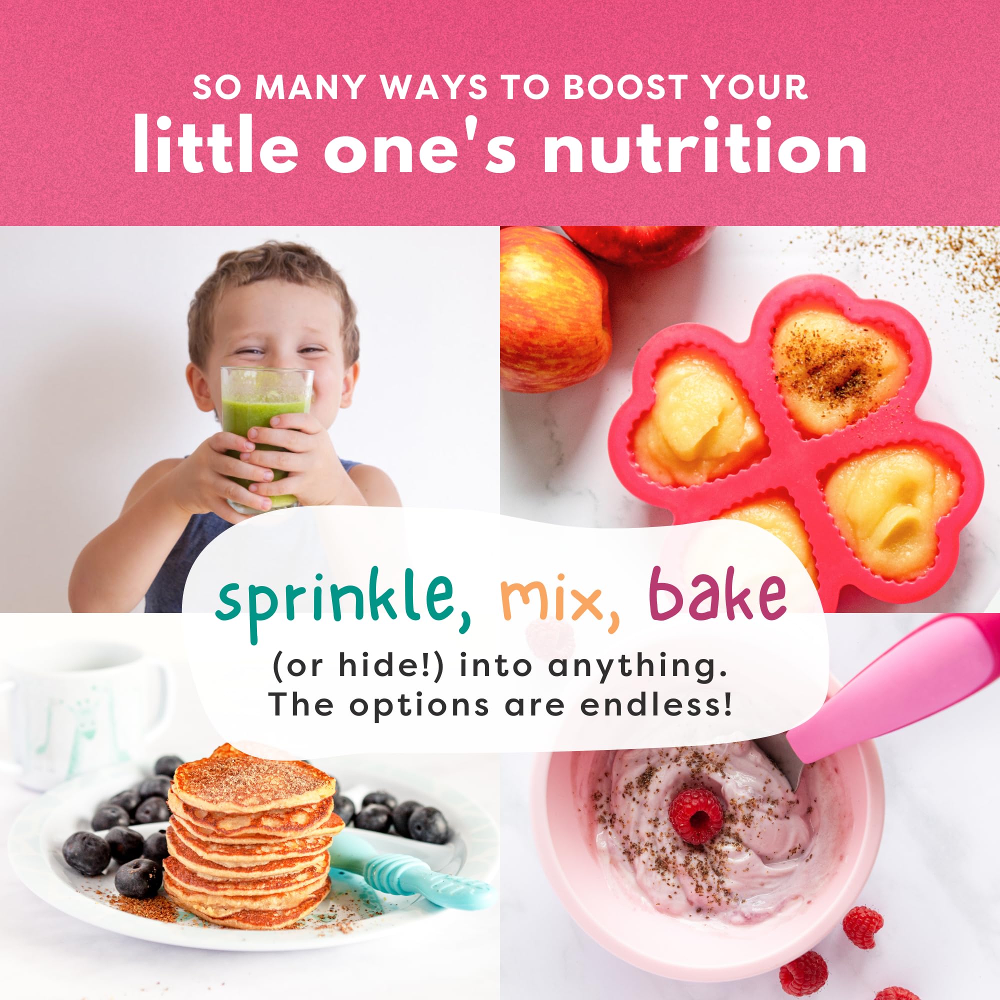 Sprinkles on pancakes with Tiny Sprouts for a wholesome breakfast.