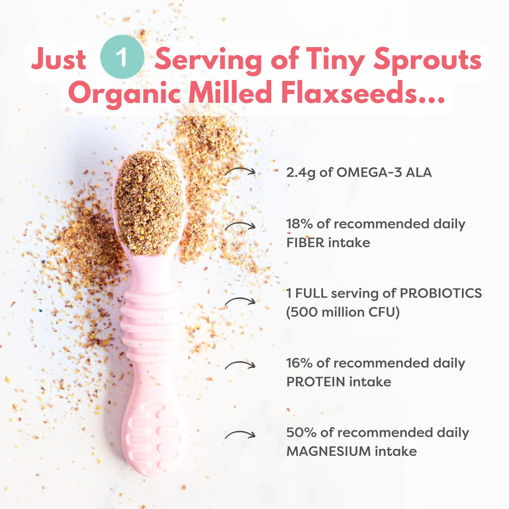 Tiny Sprouts resealable packaging on counter preserves freshness and potency.