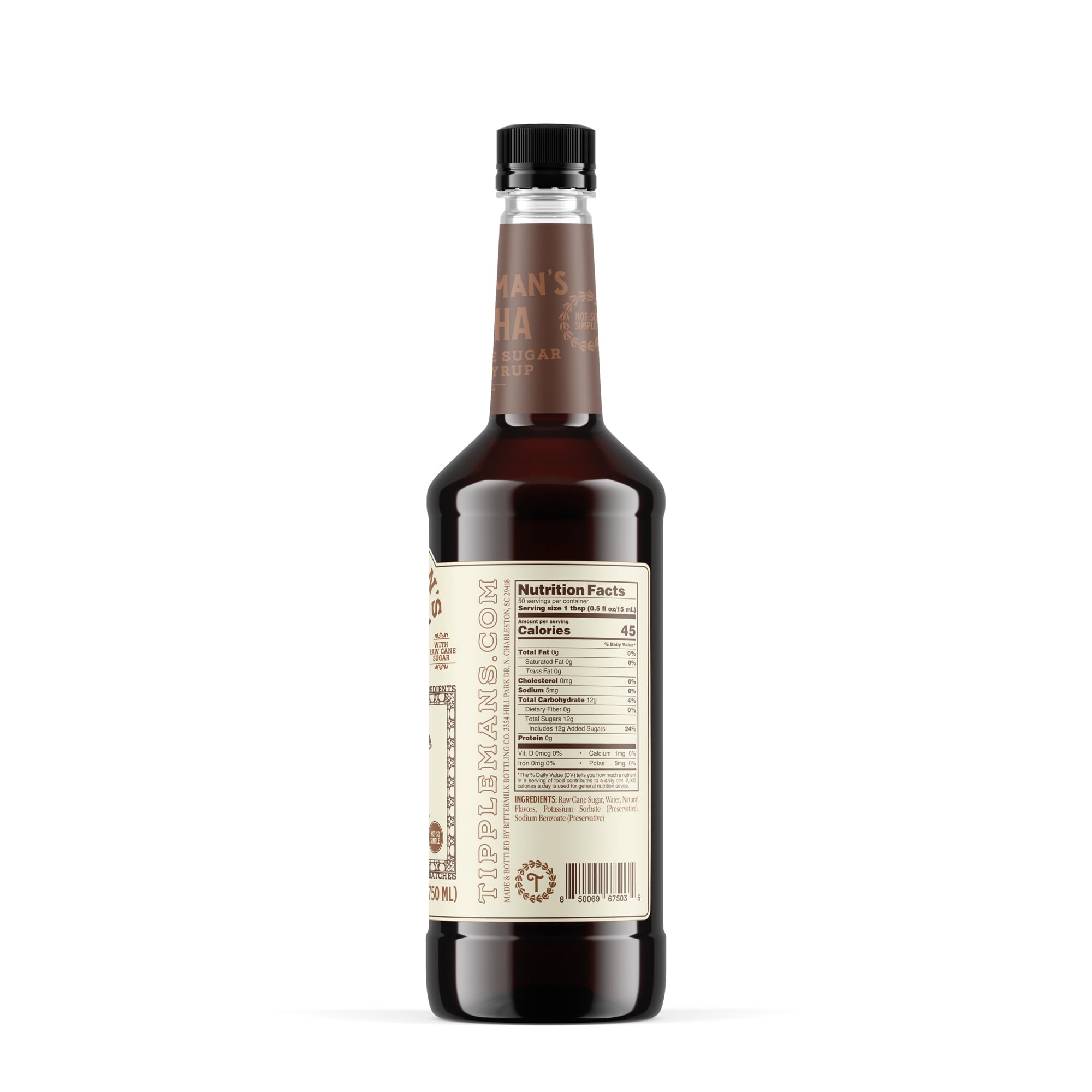 750ml Tippleman's Mocha Syrup bottle fits standard syrup pumps.