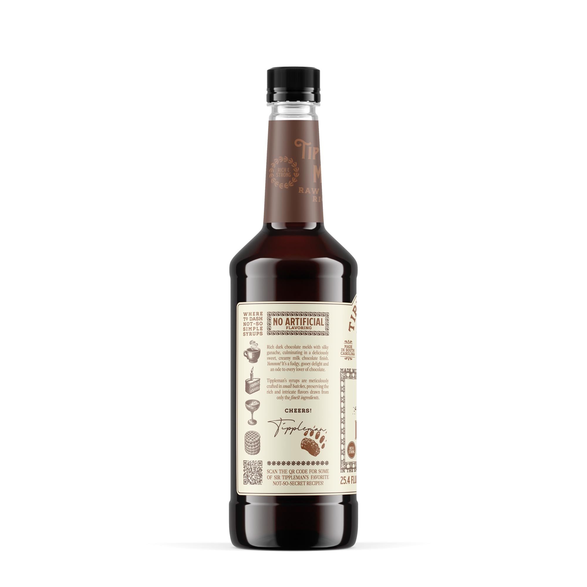Cocktail glass with Tippleman's Mocha Syrup and chocolate notes.