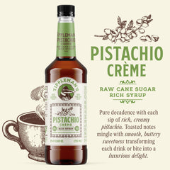 Tippleman's Pistachio Créme Syrup over vanilla ice cream adds gourmet flair.
