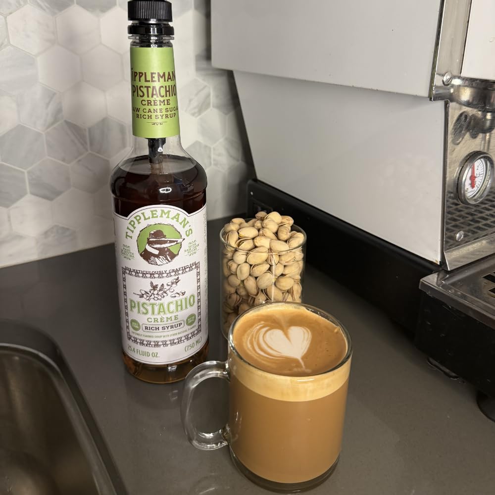Tippleman's Pistachio Créme Syrup bottle, 750ml, fits many pumps.