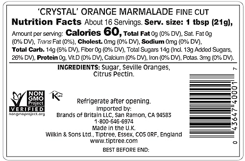 Tiptree Crystal Orange Marmalade jar with cheese pairing idea for tasting