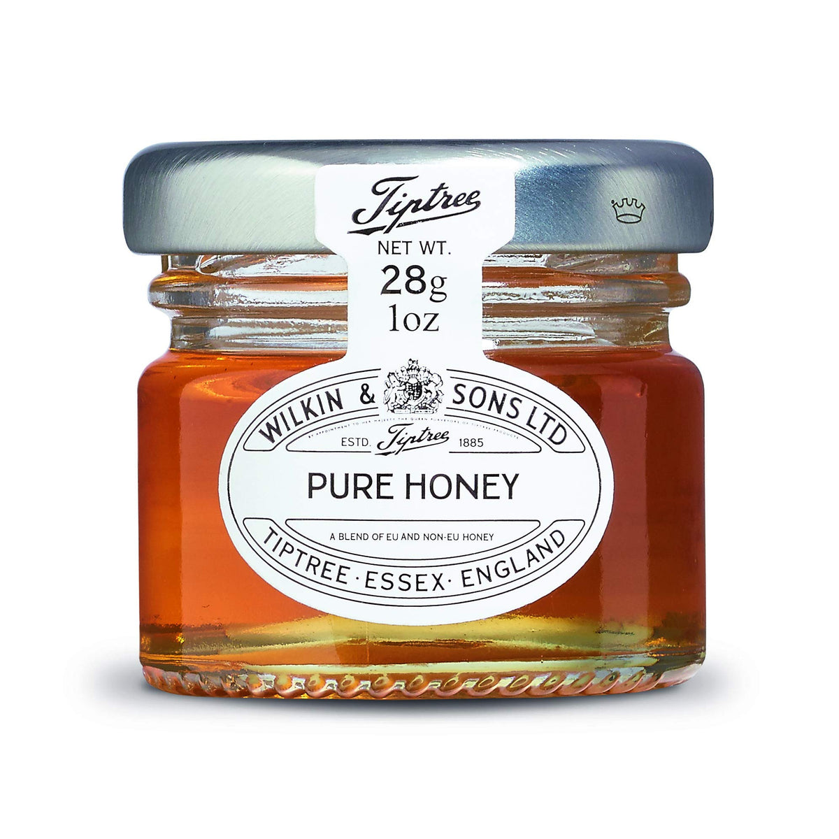 Tiptree Pure Clear Honey Minis jar, ideal for cheese pairing and elegant hospitality service
