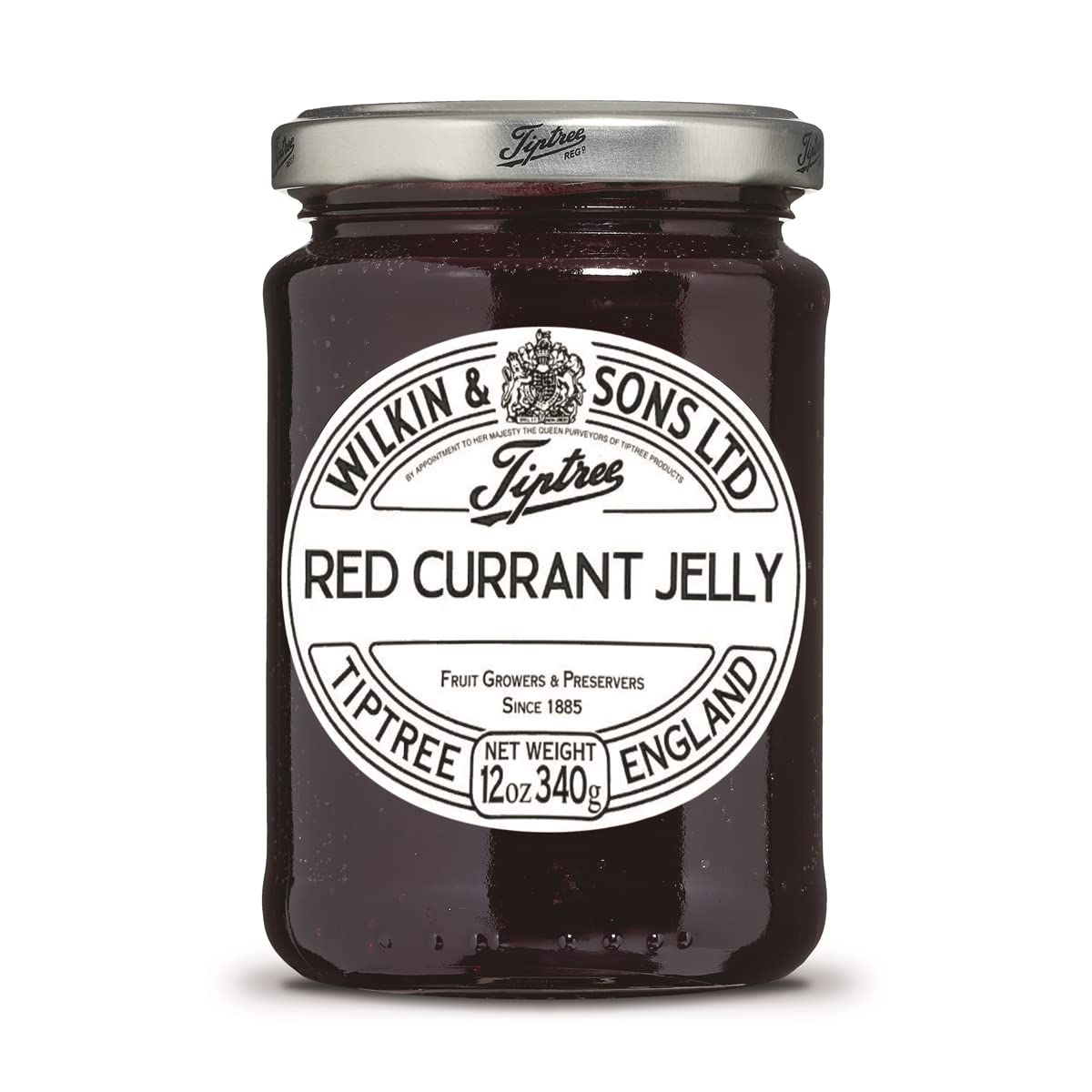 Tiptree red currant jelly jar close-up showing smooth spread for toast.
