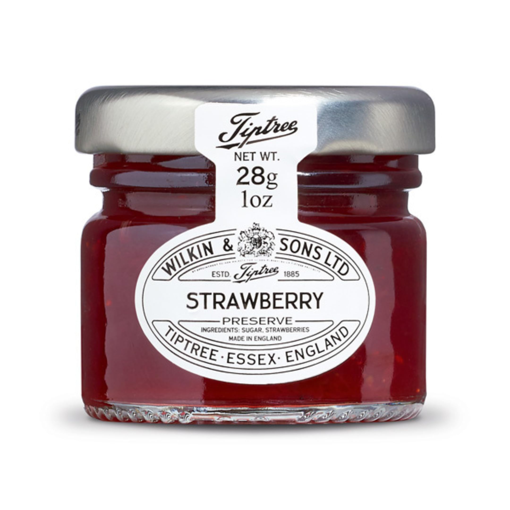 Tiptree Strawberry Preserve Minis bottle pour for smooth spreading on toast