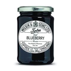 Tiptree Wild Blueberry Preserve jar front showing rich color for breakfast on toast