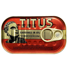 Titus Sardines Ready-to-Eat Snack for crackers or salads.