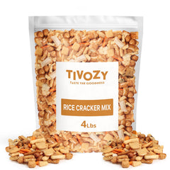 Tivozy Rice Cracker Mix variety assortment for party snacking and family gatherings.