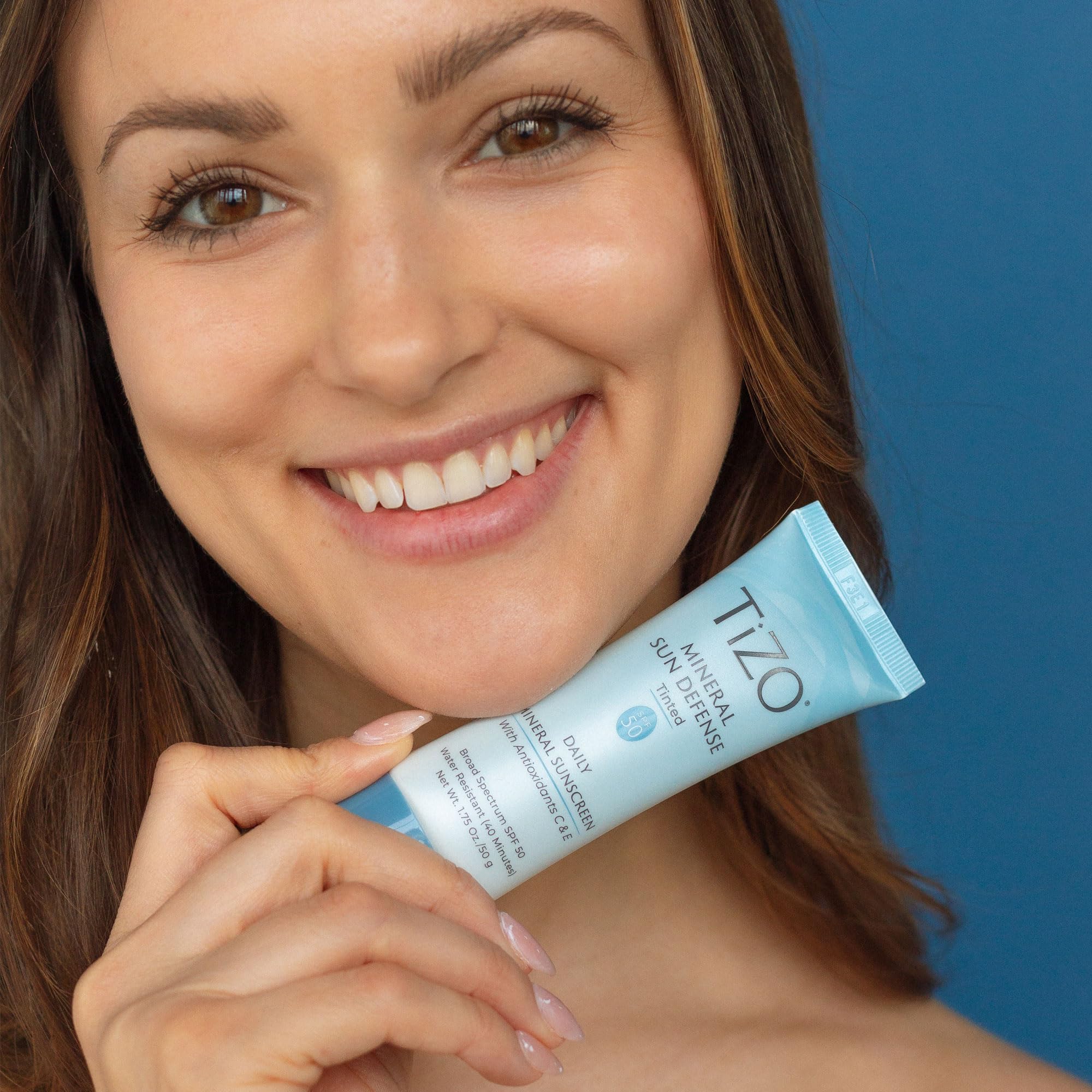 TiZO Mineral Sun Defense tinted packaging label highlighting reef-friendly formula.
