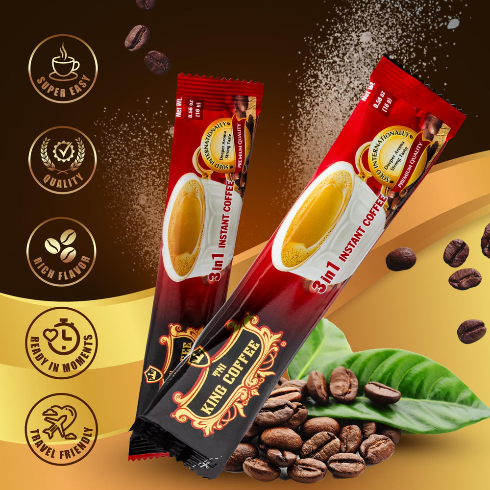 TNI King Coffee cup with steaming, rich aroma.