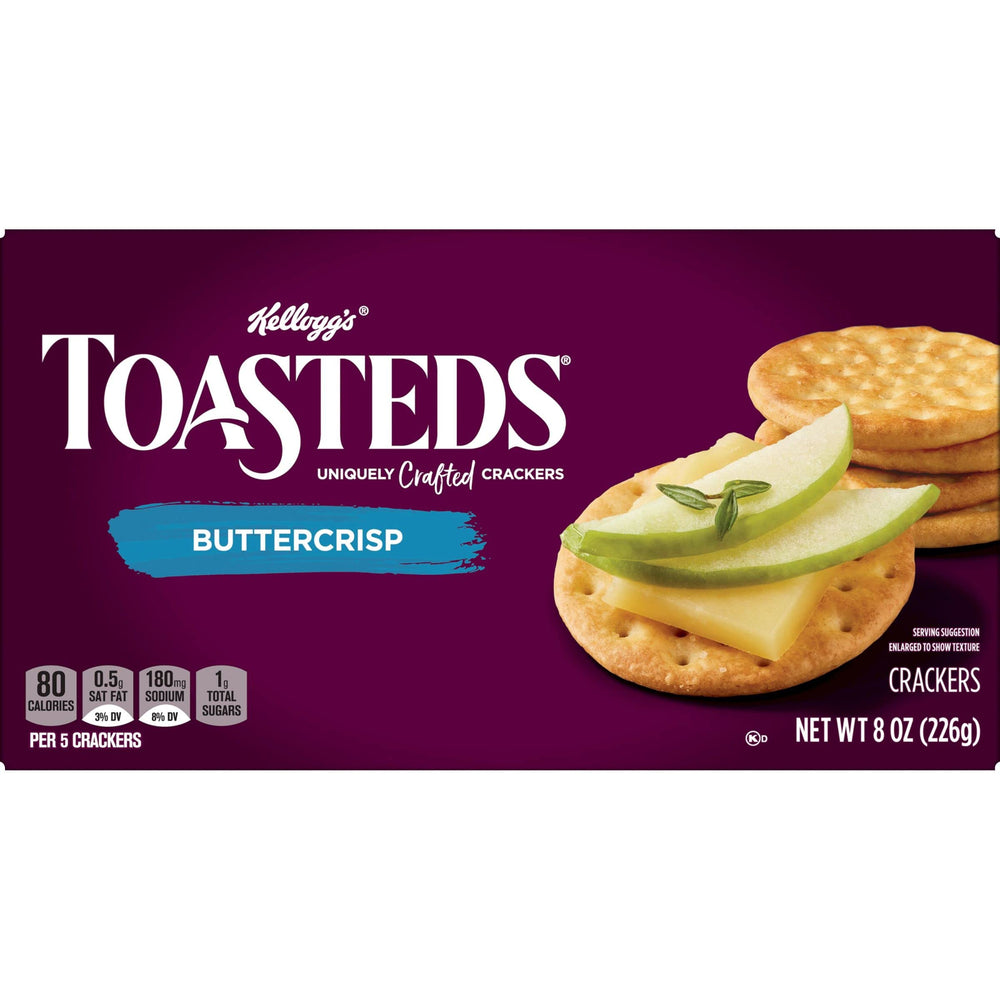 Toasteds Classic Buttercrisp crackers with natural color and wholesome ingredients.