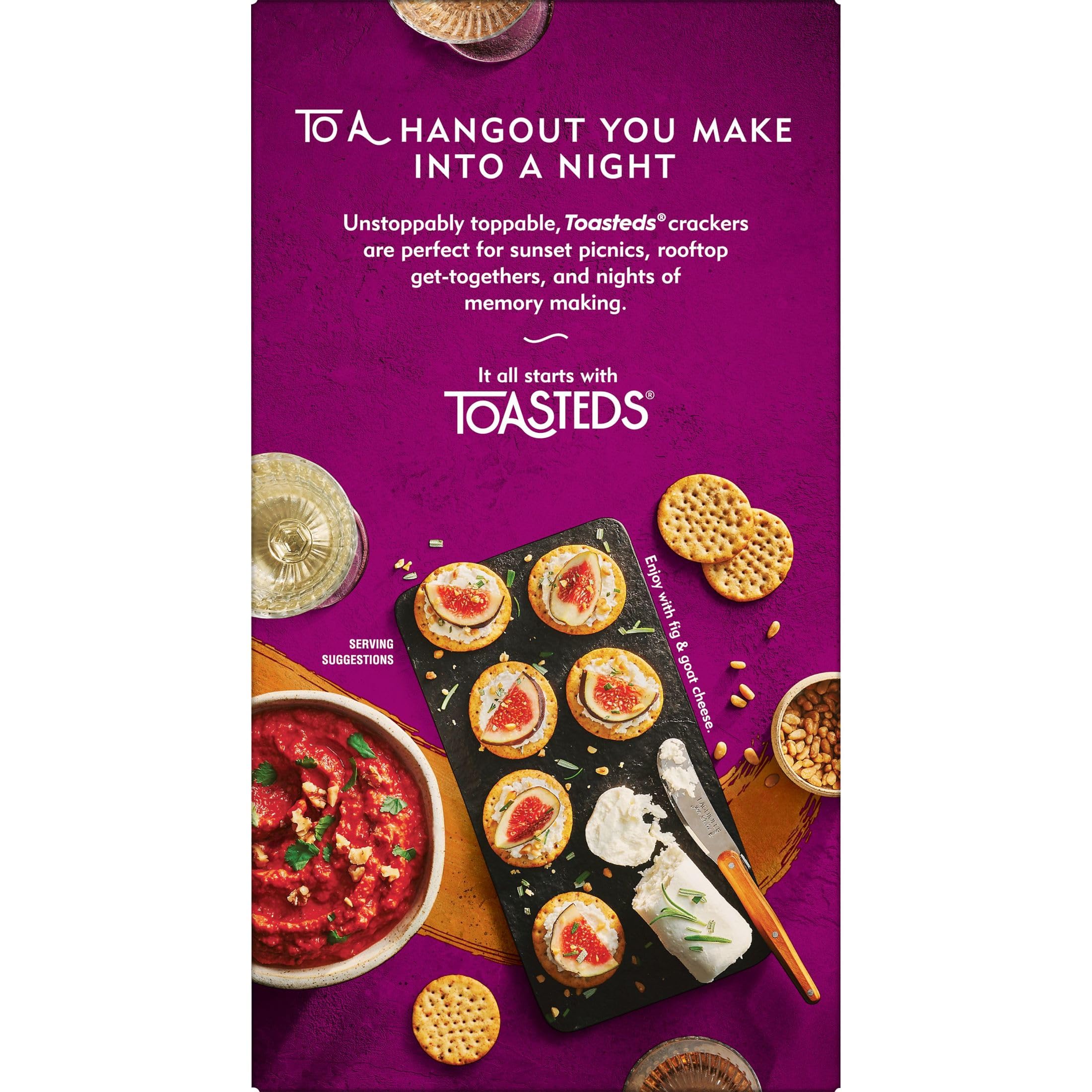 Toasteds Harvest Wheat Crackers portable snack for on-the-go