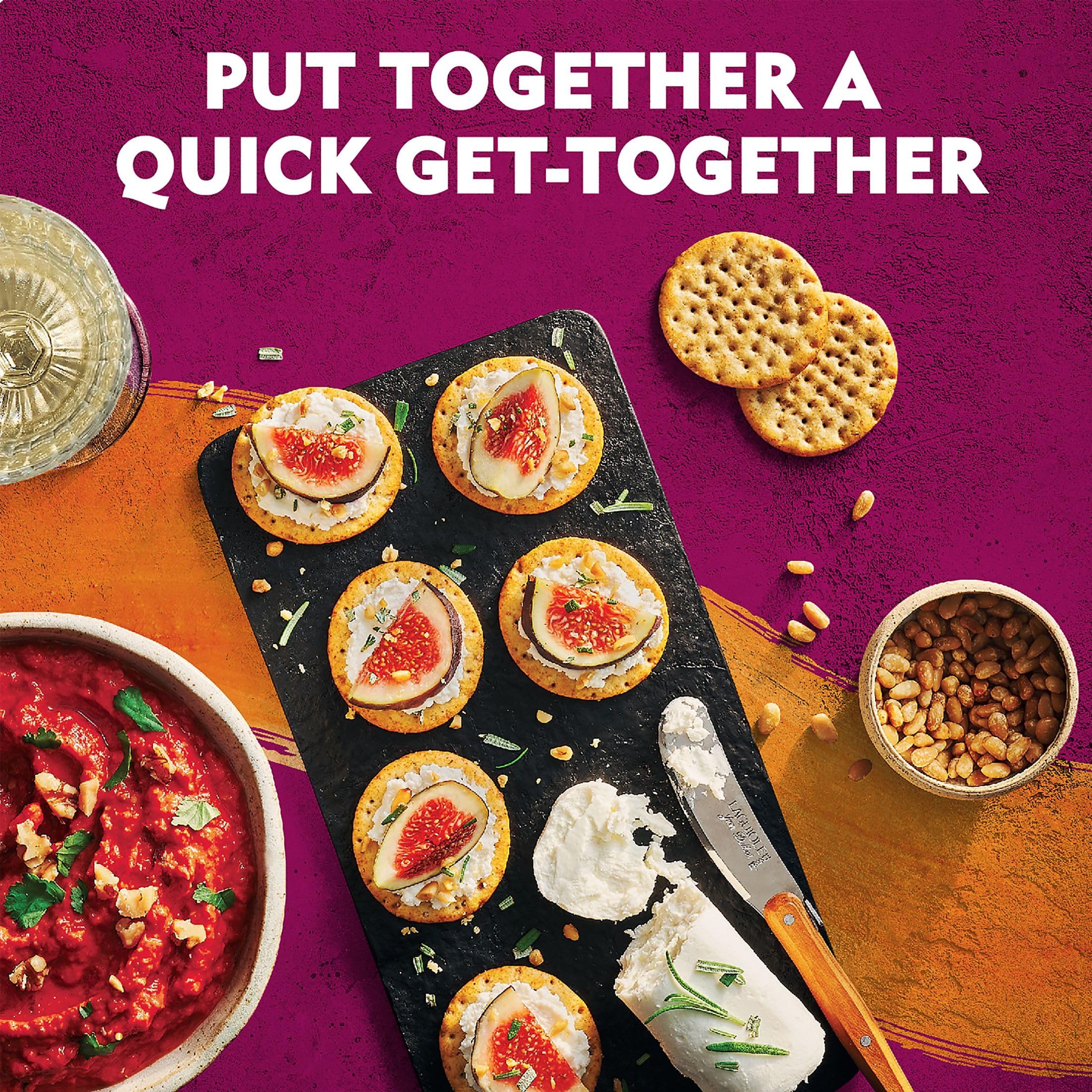 Toasteds Harvest Wheat Crackers as soup topping for extra texture