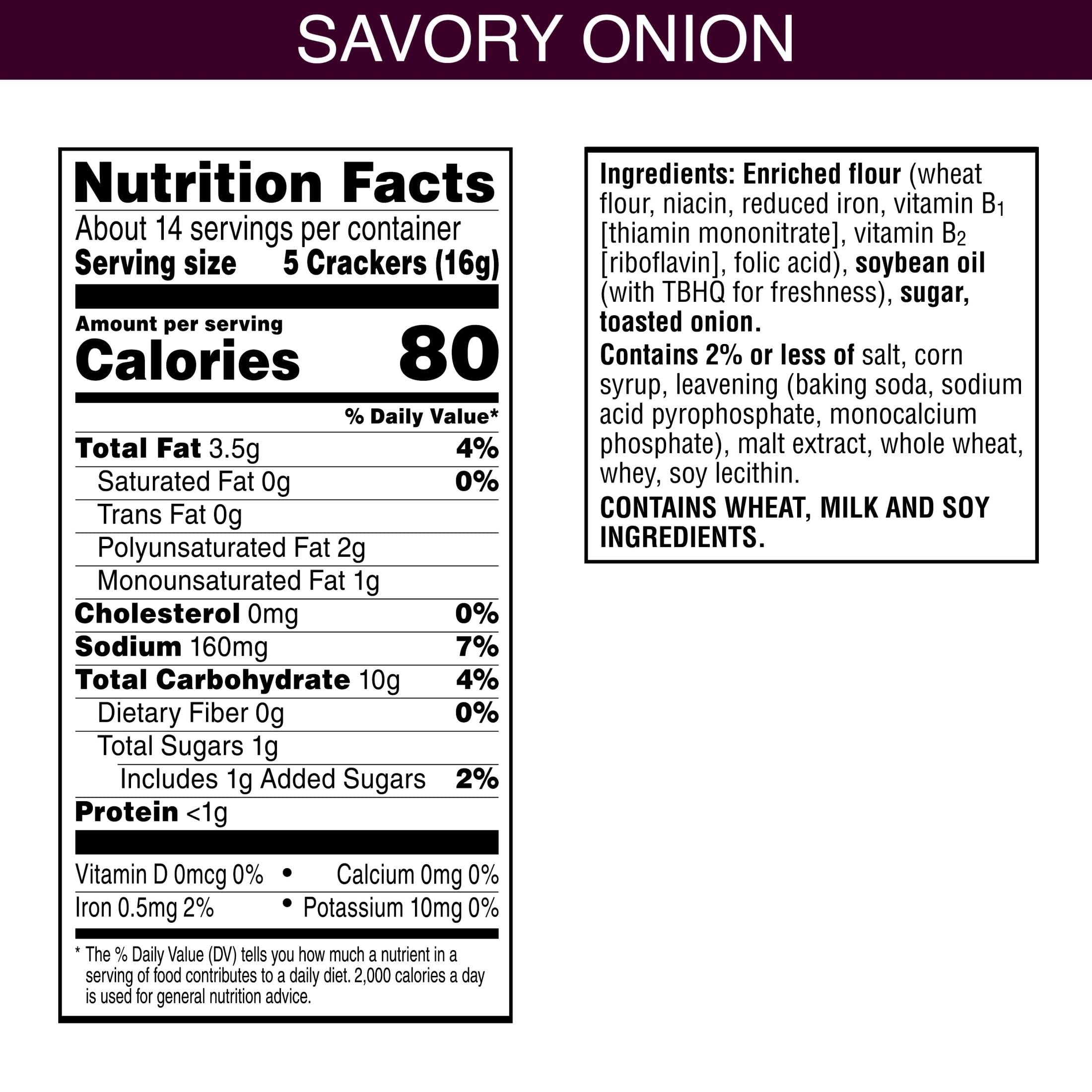 Toasteds Savory Onion Crackers on a charcuterie board, perfect with meats and cheeses