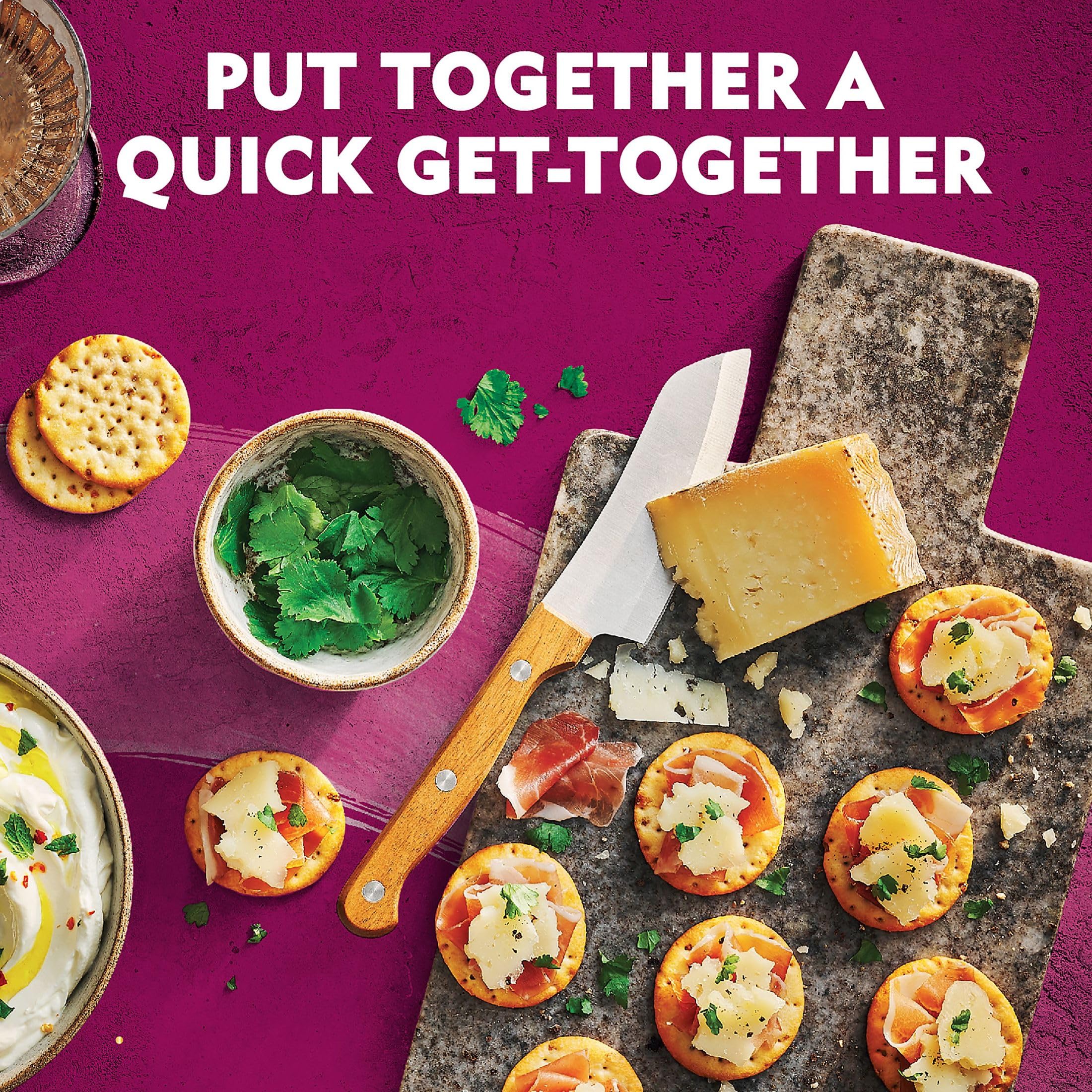 Toasteds Savory Onion crackers on a party platter for easy serving