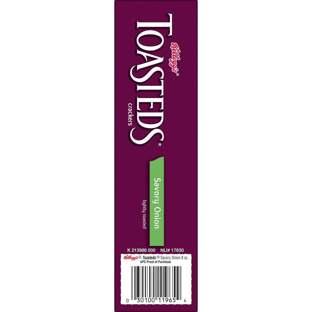 Toasteds Savory Onion Crackers in a table setting, snack ready for guests
