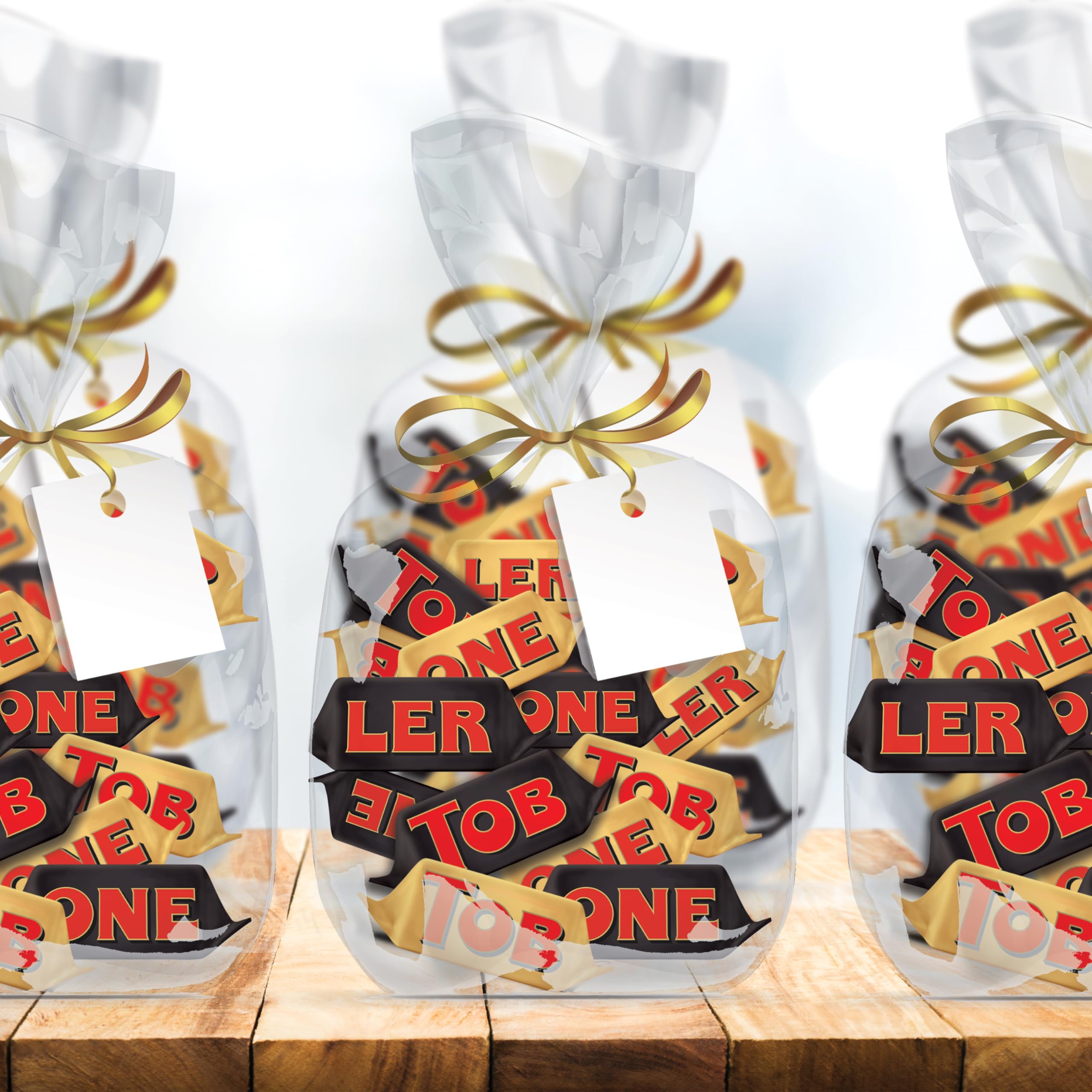 Iconic Toblerone triangle shape in a bite-sized chocolate assortment