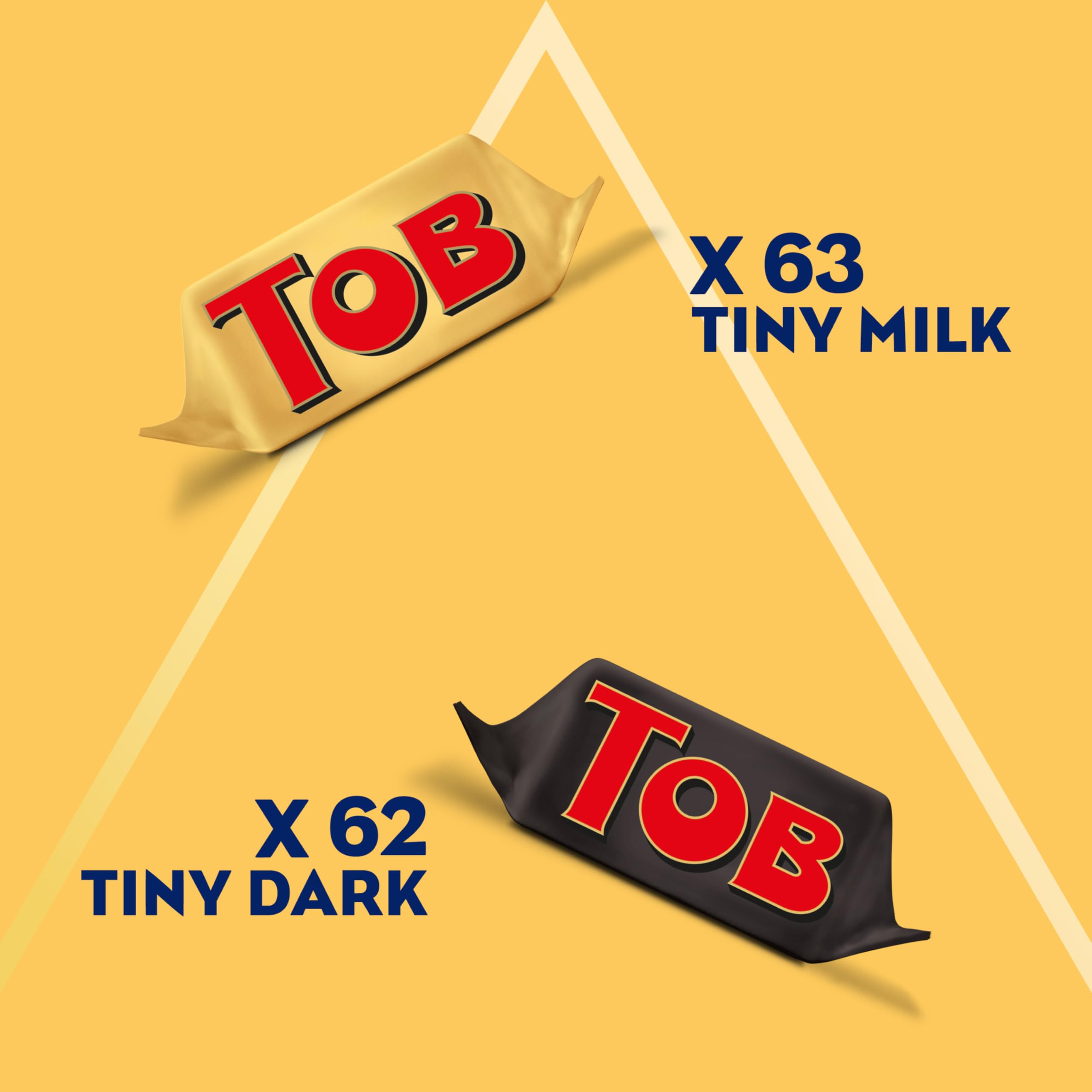 Toblerone tiny dark chocolate bars with honey almond nougat for a richer bite