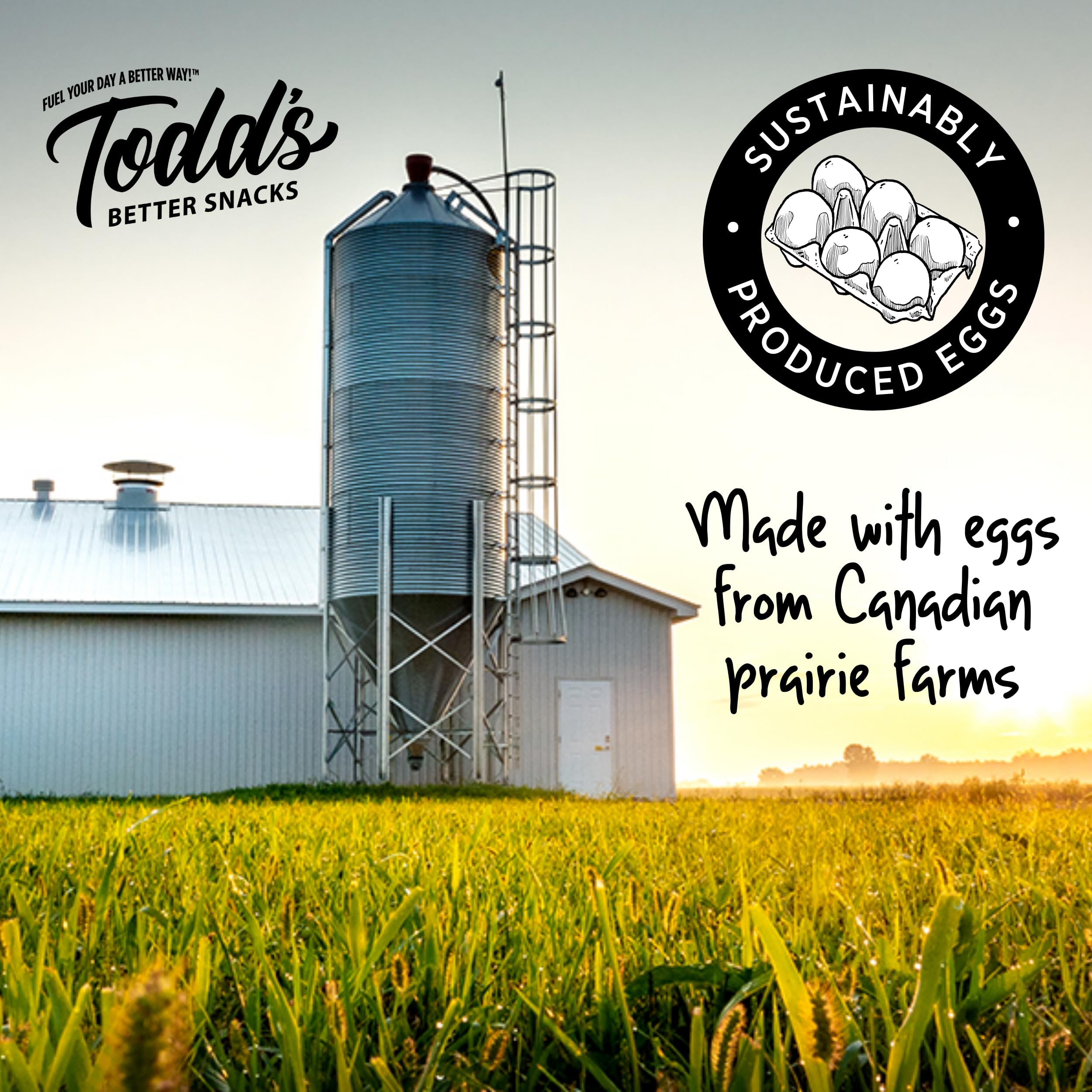 Todd's Egg-Cellent Protein Puffs on-the-go pack fits busy days.