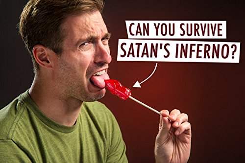 Toe of Satan lollipop bite-action shot communicates extreme spice.