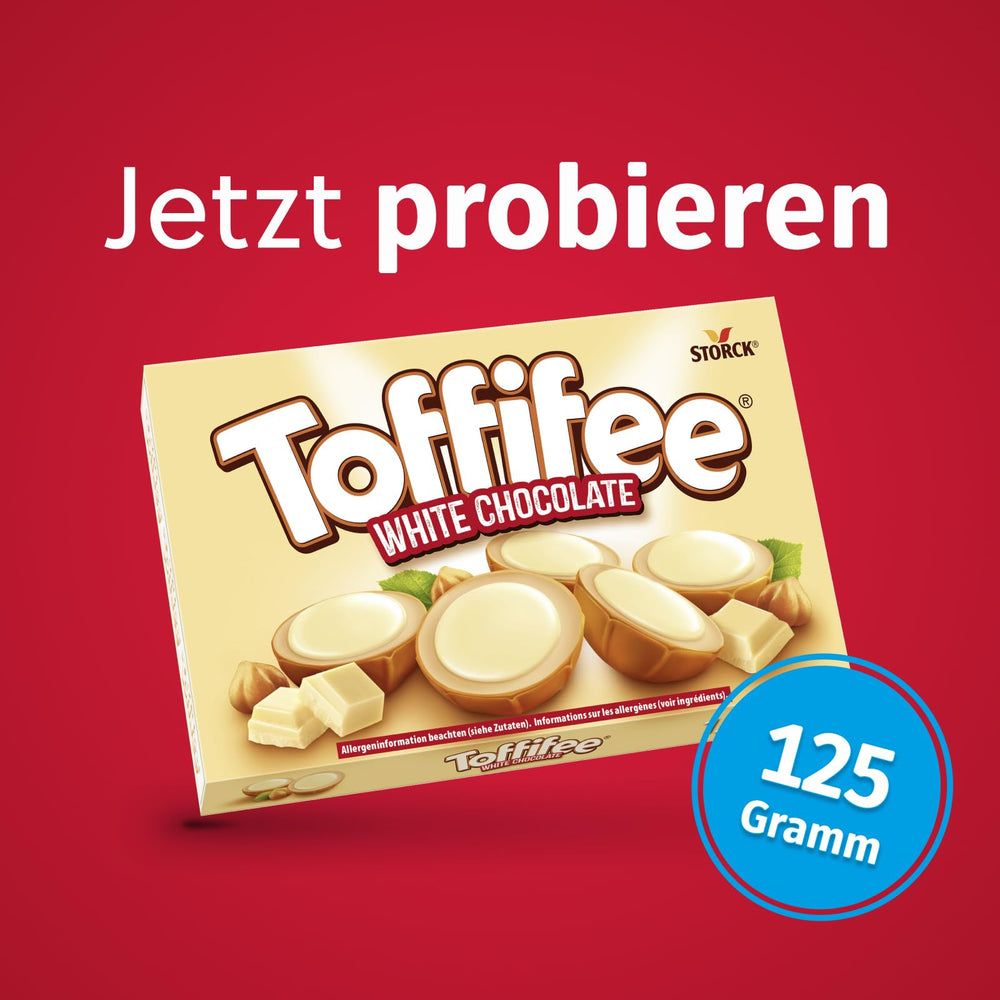 Toffifee White Chocolate packaging box ready for sharing or gifting.